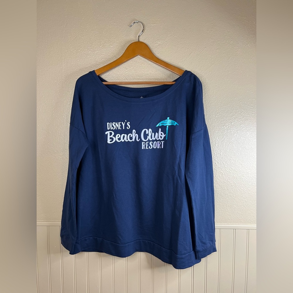 NWT Disney Navy Blue Beach Club Resort Sweatshirt
